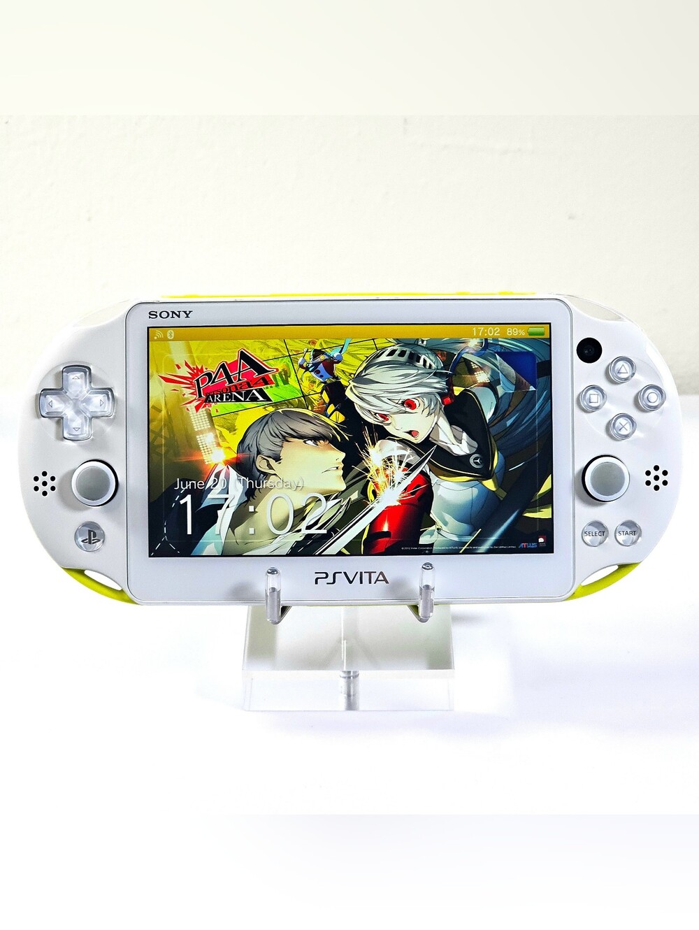 Sony PS Vita Slim 2000 White–Lime Green | Plug & Play | Accessories & Content